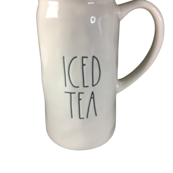 Rae Dunn Artisan Collection Large White Ceramic Pitcher Iced Tea Print Kitchen D - Picture 3 of 8